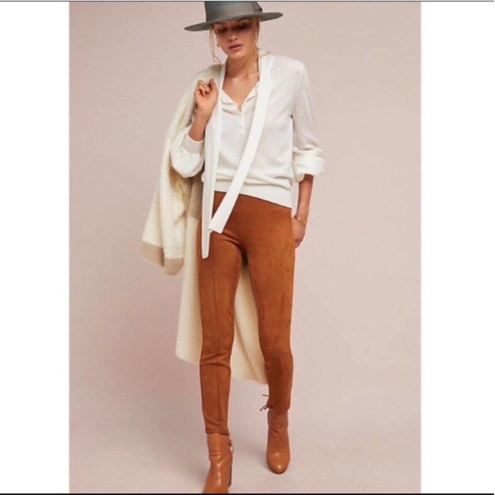Anthropologie - Faux suade brown leggings - size 28 - worn once